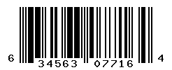 UPC barcode number 634563077164