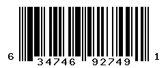UPC 634746927491 barcode image