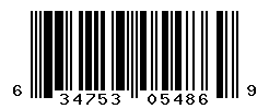 UPC barcode number 634753054869