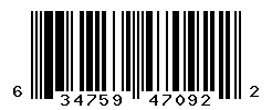 UPC barcode number 634759470922