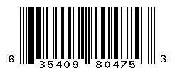UPC barcode number 635409804753