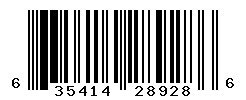 UPC barcode number 635414289286