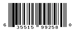 UPC barcode 635515992580