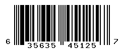 UPC barcode number 635635451257