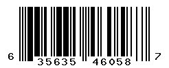 UPC barcode number 635635460587