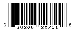 UPC barcode number 636206207518