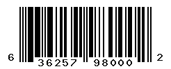 UPC barcode number 636257980002