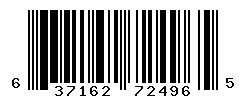 UPC barcode number 637162724965