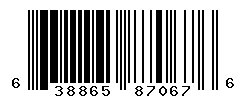 UPC barcode number 638865870676