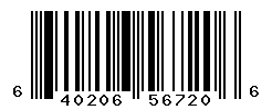 UPC barcode number 640206567206