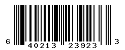 UPC barcode number 640213239233