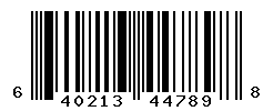 UPC barcode number 640213447898