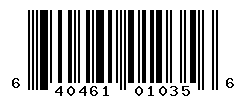 UPC barcode number 640461010356