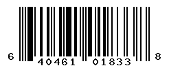 UPC barcode number 640461018338