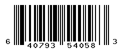 UPC barcode number 640793540583