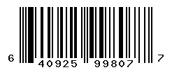 UPC barcode number 640925998077