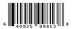 UPC barcode number 640925998138