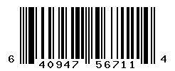 UPC barcode number 640947567114