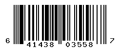 UPC barcode number 641438035587