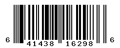 UPC barcode number 641438162986