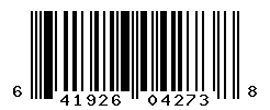 UPC barcode number 641926042738