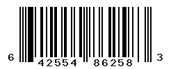 UPC barcode number 642554862583