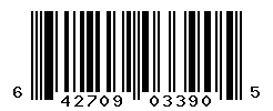 UPC barcode number 642709033905