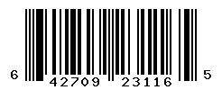 UPC barcode number 642709231165