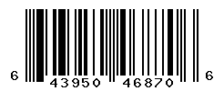 UPC barcode number 643950468706