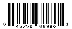 UPC barcode number 645759689801