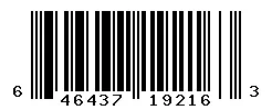 UPC barcode 646437192163