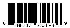 UPC barcode number 646847651939