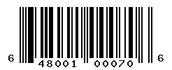 UPC barcode number 648001000706