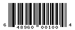 UPC barcode number 648960001004