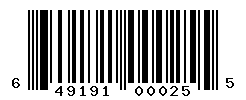 UPC barcode number 649191000255
