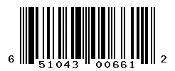 UPC barcode 651043006612