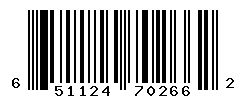 UPC barcode number 651124702662