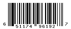 UPC barcode number 651174961927