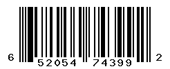 UPC barcode number 652054743992