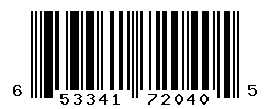 UPC barcode number 653341720405
