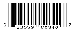 UPC barcode number 653559808407