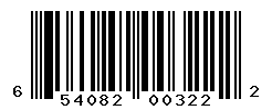 UPC barcode number 654082003222