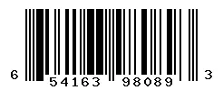 UPC barcode 654163980893