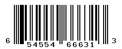 UPC barcode number 654554666313