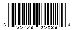 UPC barcode number 655779050284