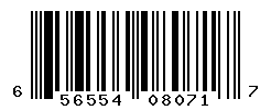UPC barcode number 656554080717