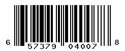 UPC barcode number 657379040078