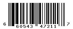 UPC barcode number 660543472117