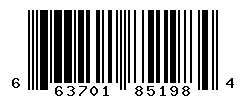 UPC barcode number 663701851984