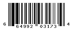 UPC barcode number 664992031734